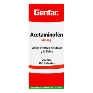 ACETAMINOFEN 500 MG 100 TABLETAS GF