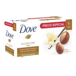 6 JABON DOVE KARITE 90GR PG MENOS LL.MAS